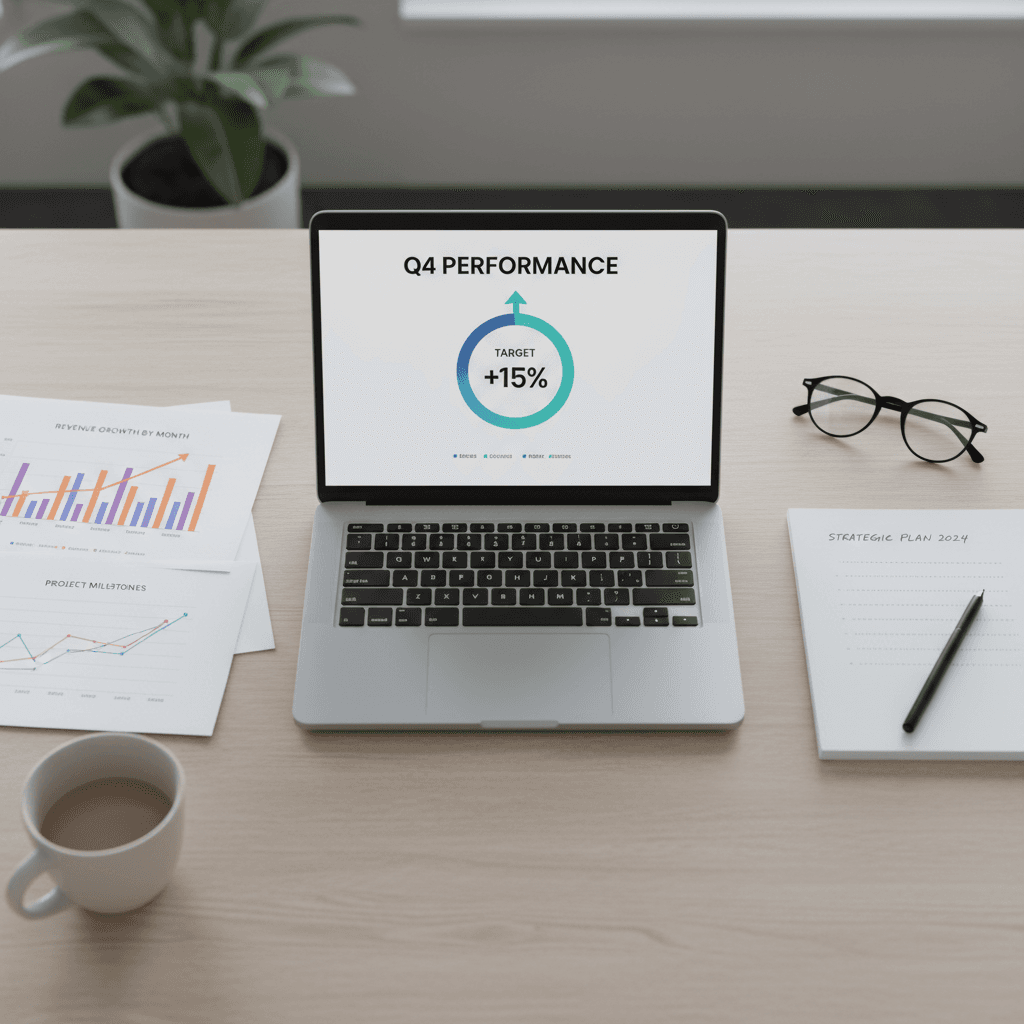Business growth metrics and performance documentation displayed