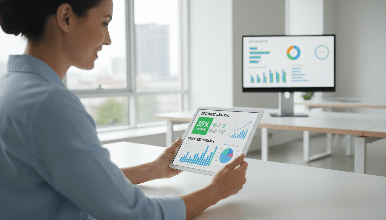 Analytics dashboard displaying call outcomes and sentiment metrics